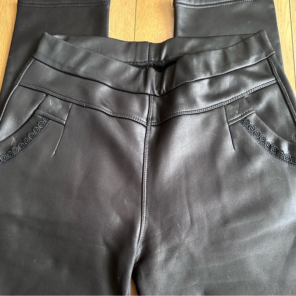 Women’s Black Pants with Lace Detail